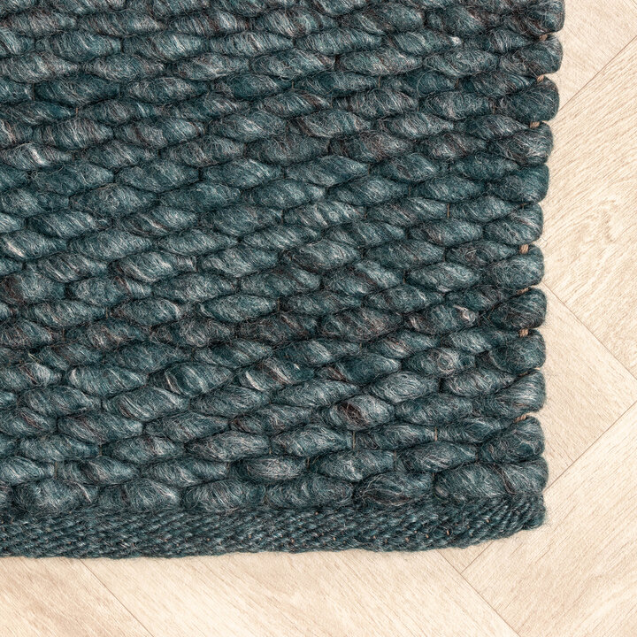 Wollteppich - Brilliant Blau Grün