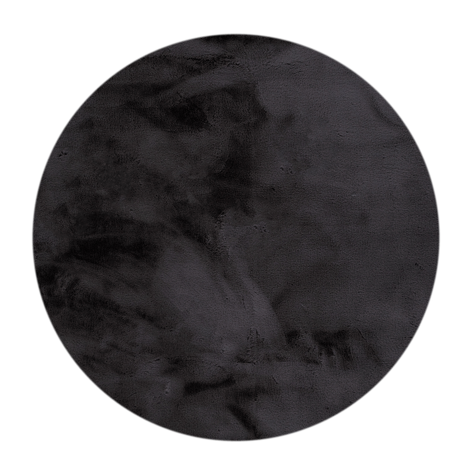 Hochflor Teppich Rund - Comfy Supreme Schwarz - sfeer