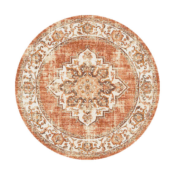 FRAAI | Home & Living Teppich Vintage Rund - Spring Medaillon Terracotta Creme