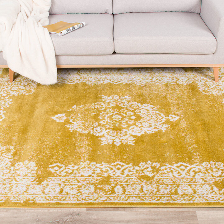 Teppich Vintage - Adore Medaillon Gelb