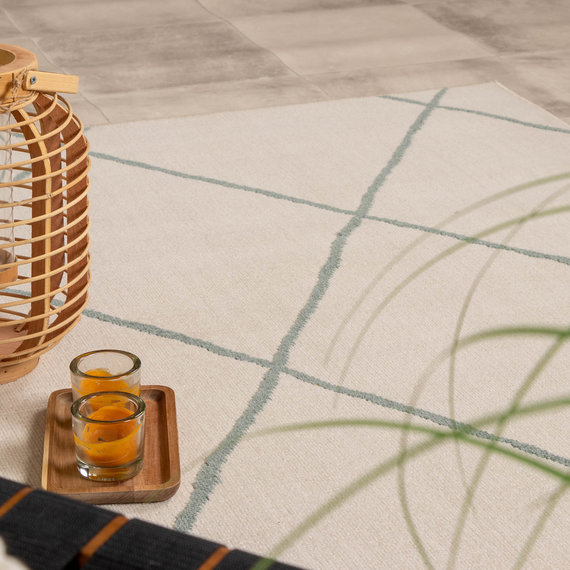 FRAAI | Home & Living Teppich Skandinavisch - Odin Lines Creme/Grün