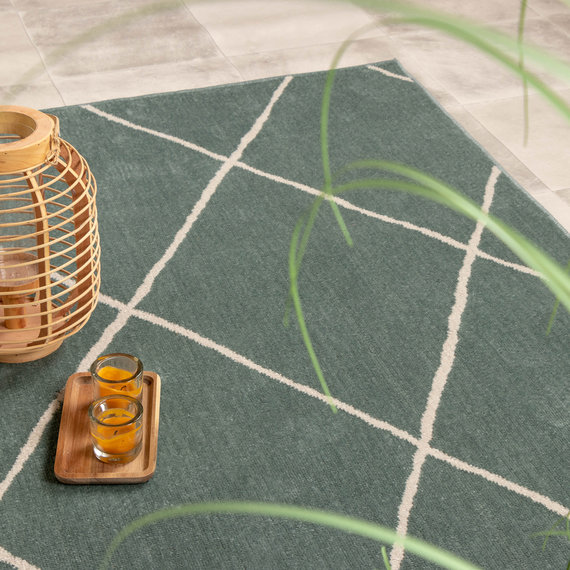 FRAAI | Home & Living Teppich Skandinavisch - Odin Lines Grün
