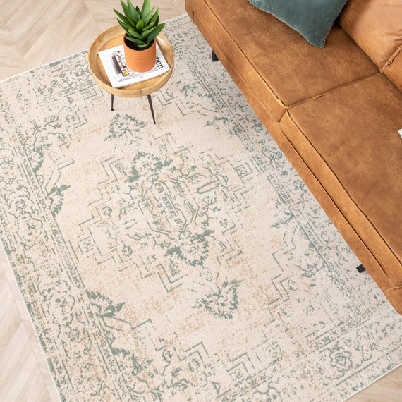 FRAAI | Home & Living Teppich Vintage - Spring Ethnic Creme Grün