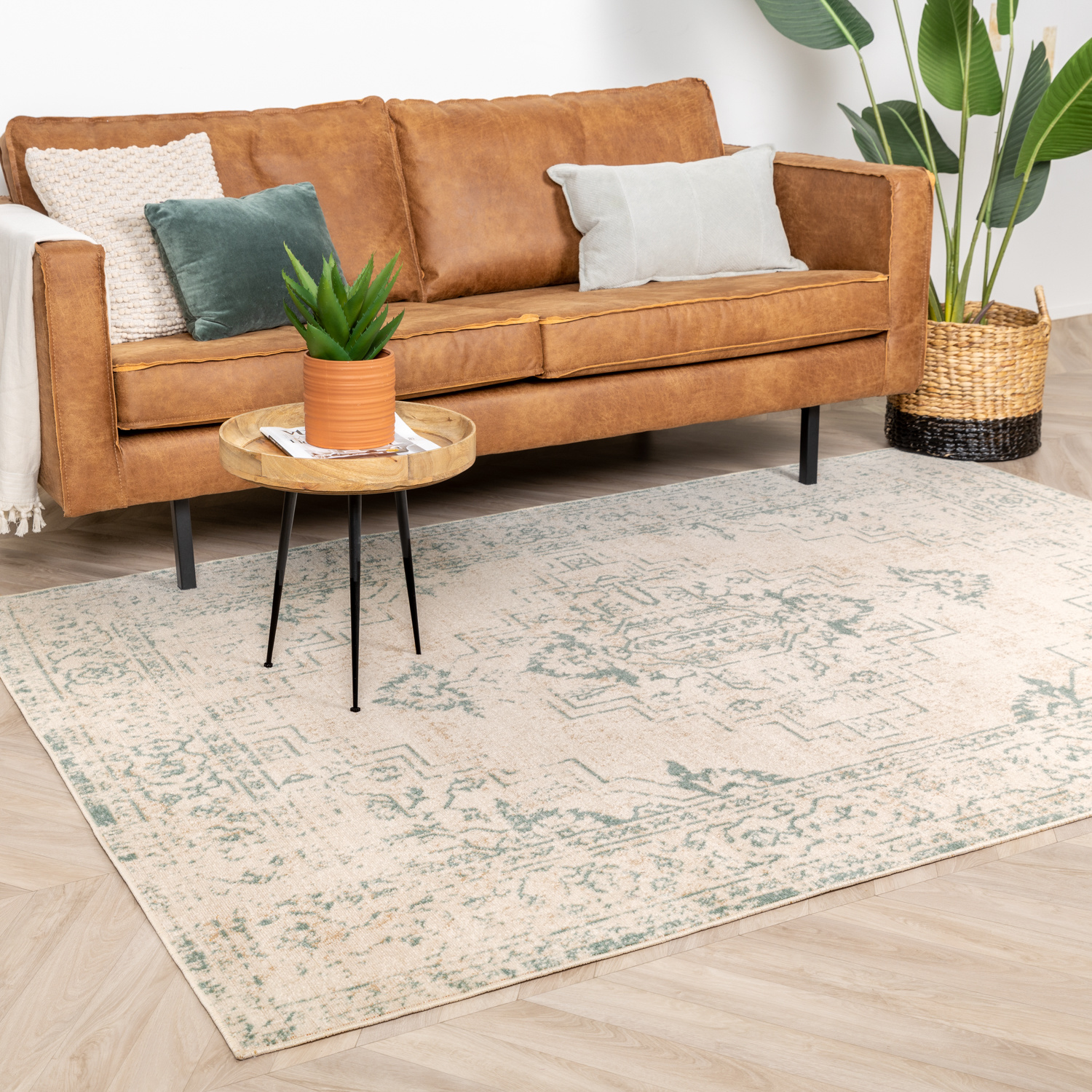 Teppich Vintage - Spring Ethnic Creme Grün