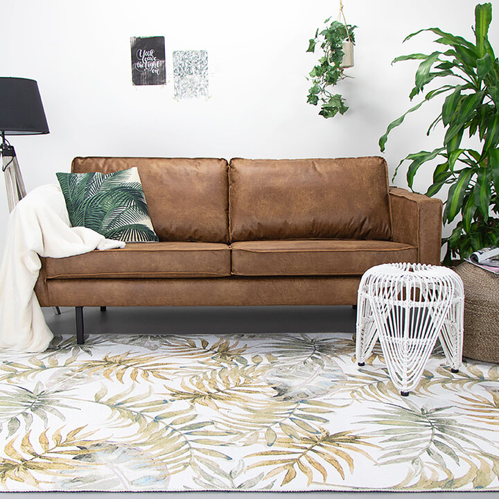 Boho Teppich - Palmier Blätter Naturel