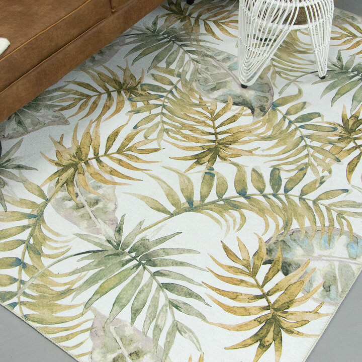 Boho Teppich - Palmier Blätter Naturel