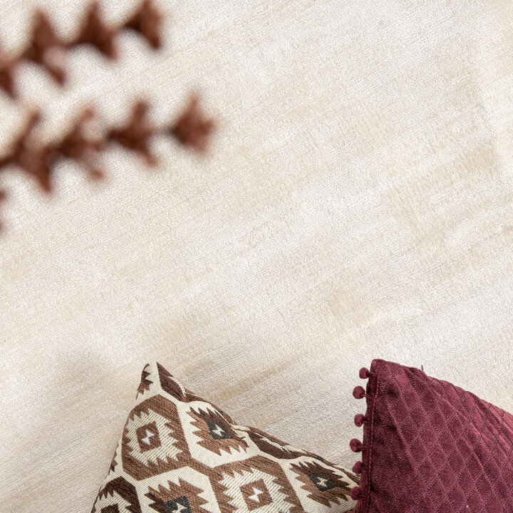 Viskose Teppich Rund - Pearl Creme