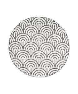 In- & Outdoor Teppich Rund - Summer Arch Grau