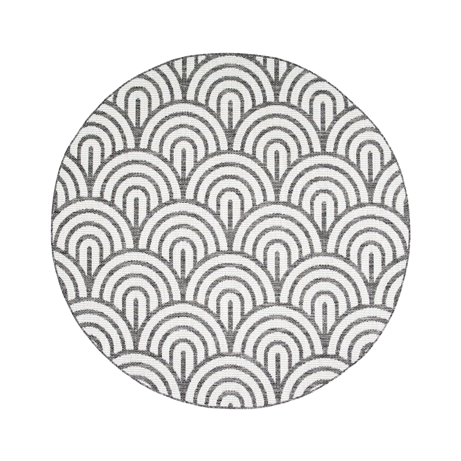 In- & Outdoor Teppich Rund - Summer Arch Grau - sfeer