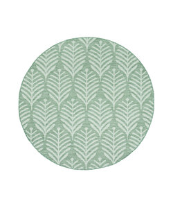 In- & Outdoor Teppich Rund - Summer Leaves Grün