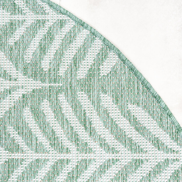 In- & Outdoor Teppich Rund - Summer Leaves Grün