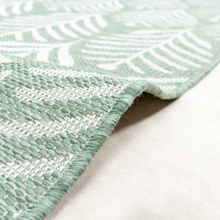 In- & Outdoor Teppich Rund - Summer Leaves Grün