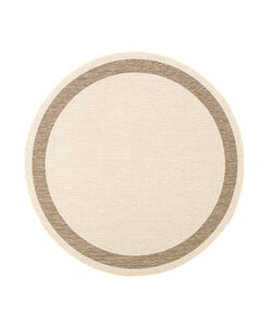 In- & Outdoor Jute Teppich Rund - Nomad Edge Creme