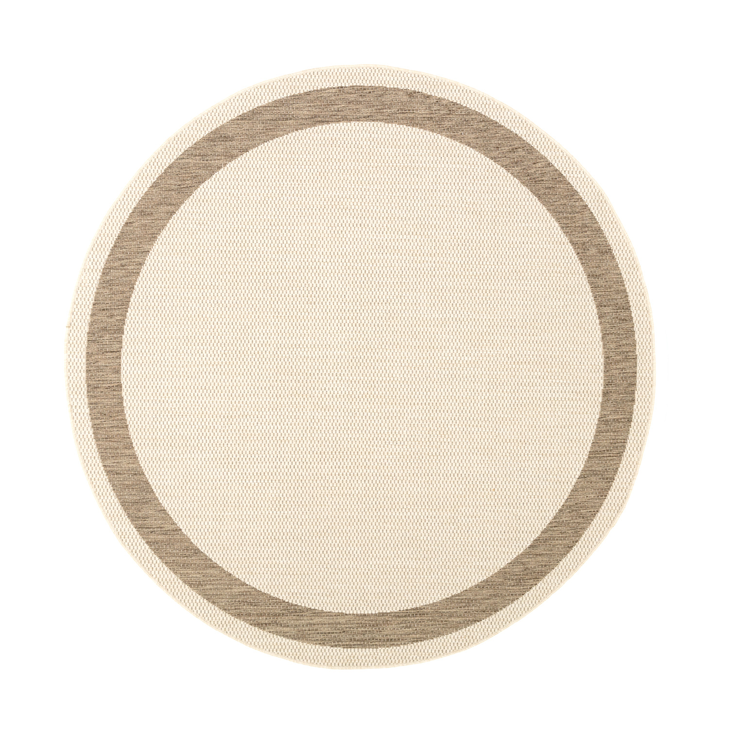 In- & Outdoor Jute Teppich Rund - Nomad Edge Creme - sfeer