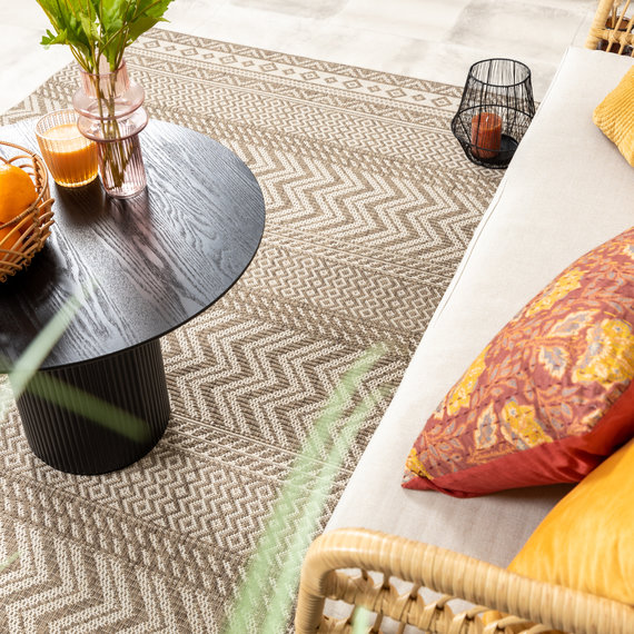 FRAAI | Home & Living In- & Outdoor Jute Teppich - Nomad Aztec Creme