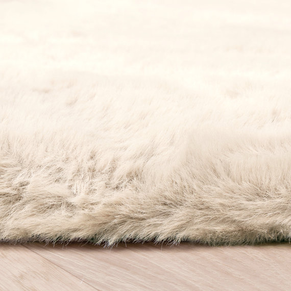 FRAAI | Home & Living Hochflor Teppich Oval - Comfy Creme