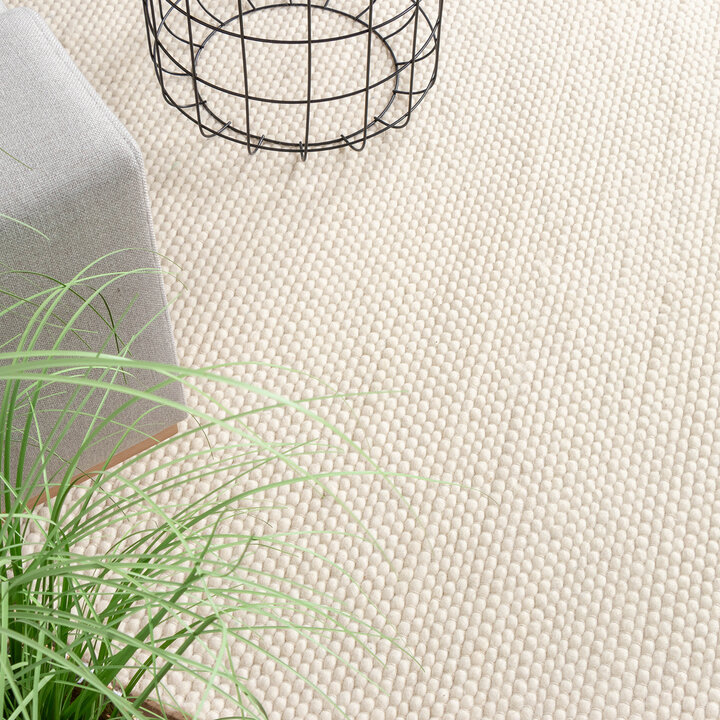 Wollteppich Rund - Feline Weiß