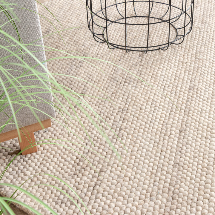 Wollteppich Rund - Feline Weiß Meliert