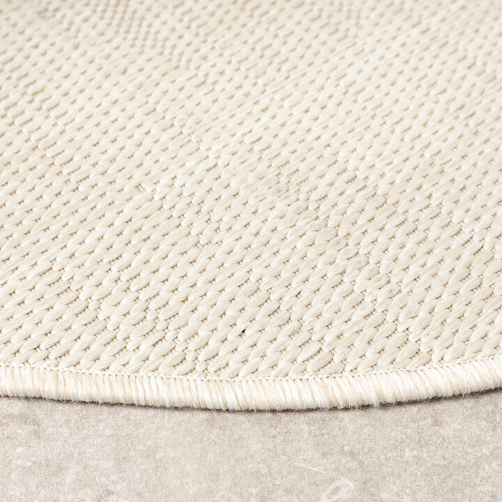 In- & Outdoor Teppich Rund - Malta Melange Creme