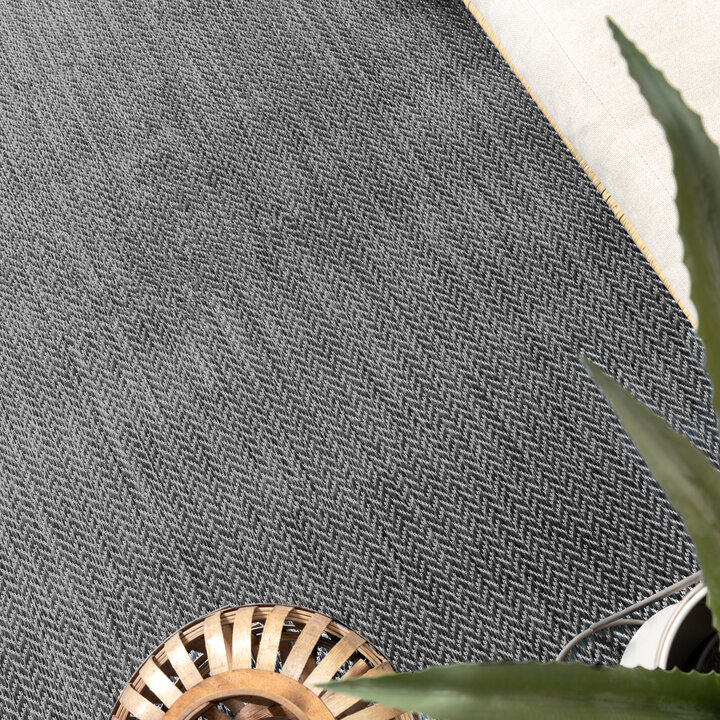 In- & Outdoor Teppich Rund - Malta Arrow Schwarz