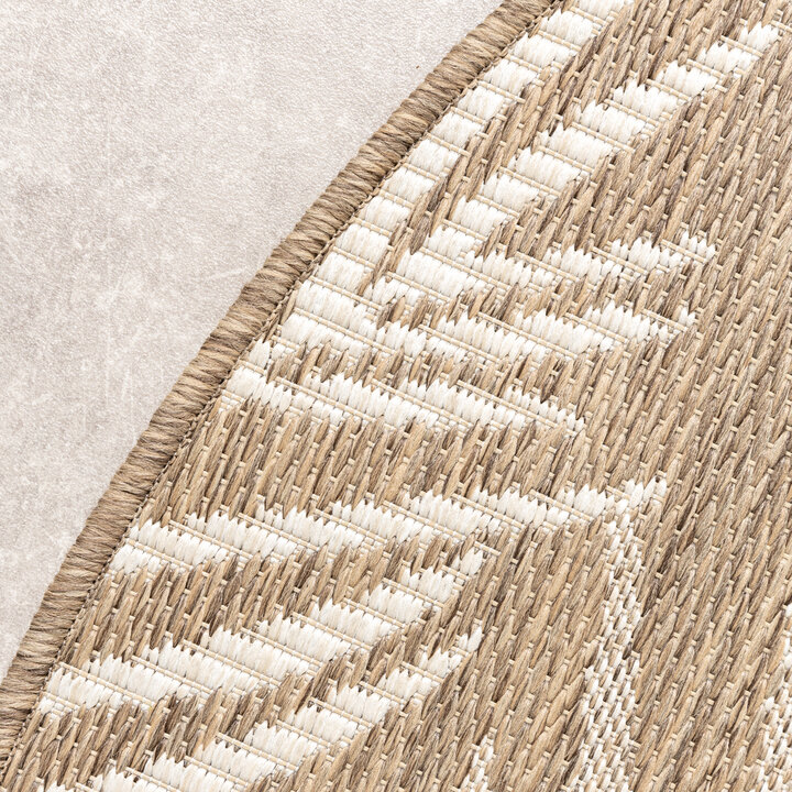 In- & Outdoor Teppich Rund - Malta Leaves Natur