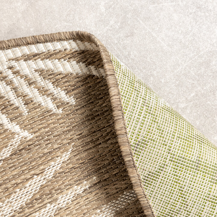 In- & Outdoor Teppich Rund - Malta Leaves Natur