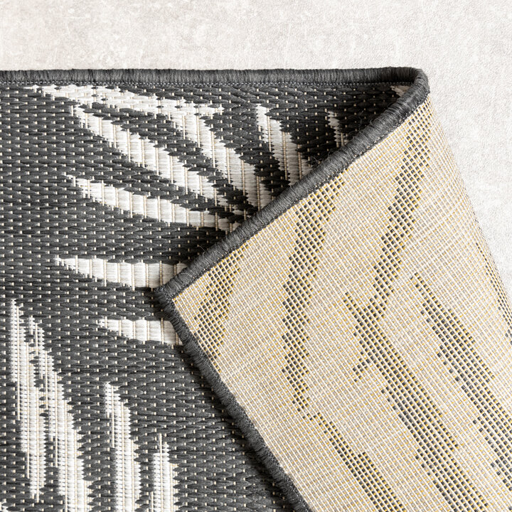 In-& Outdoor Teppich - Malta Leaves Schwarz