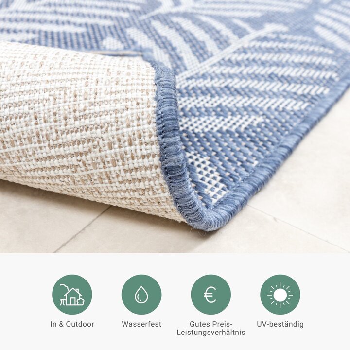 In- & Outdoor Teppich - Summer Leaves Blau