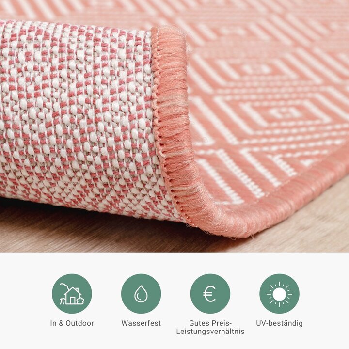 In- & Outdoor Teppich - Summer Tile Rosa