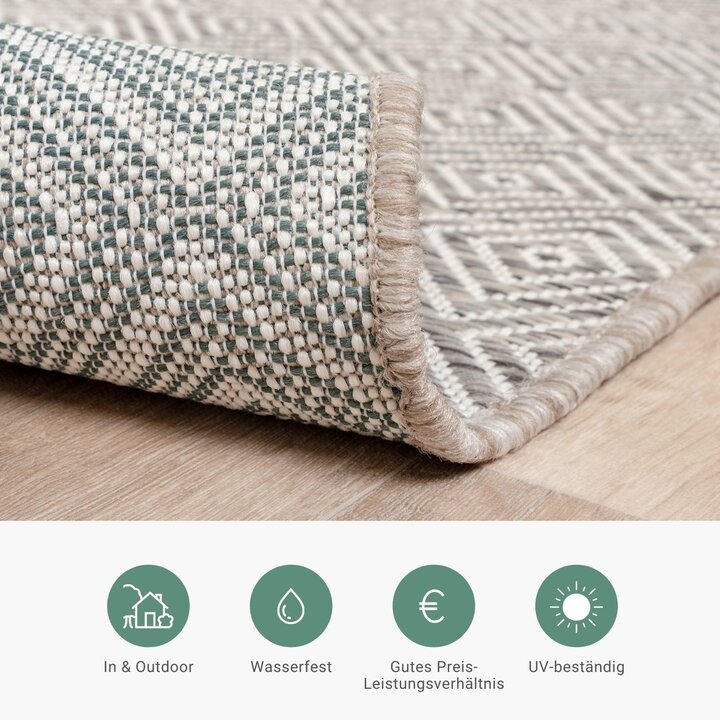 In- & Outdoor Teppich - Summer Tile Hellgrau
