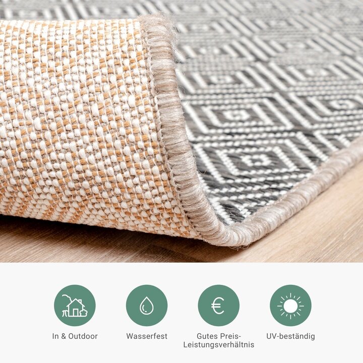 In- & Outdoor Teppich - Summer Tile Grau