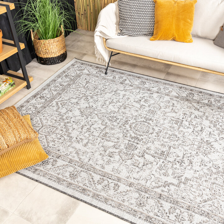 In- & Outdoor Teppich Vintage - Victoria Aztec Grau