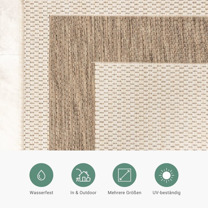 In- & Outdoor Jute Teppich - Nomad Edge Creme