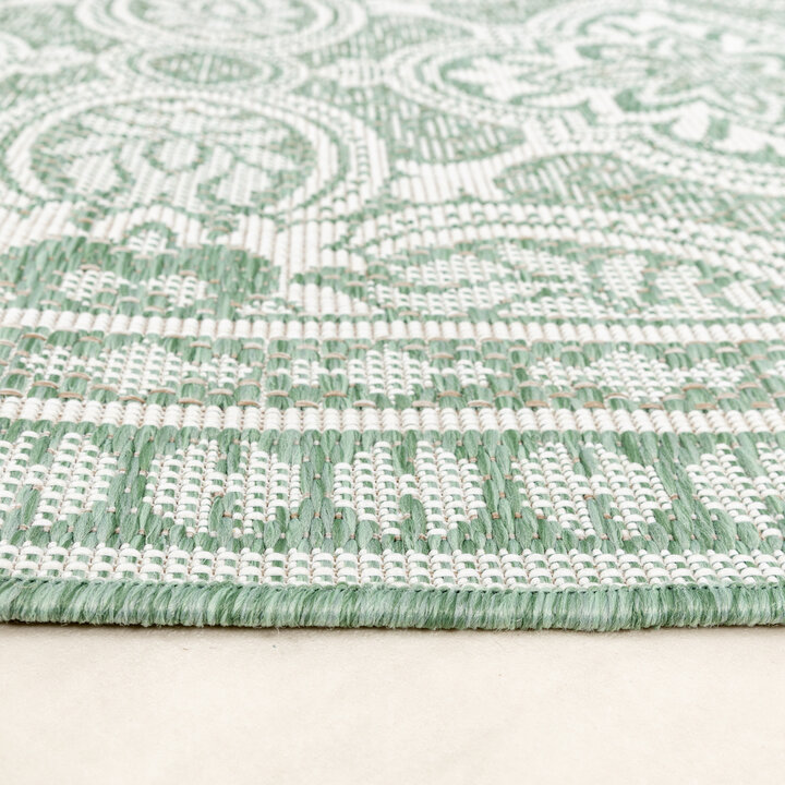 In- & Outdoor Teppich Rund - Summer Oriental Grün