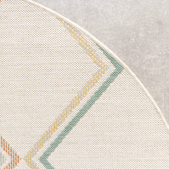 FRAAI | Home & Living In- & Outdoor Teppich Rund - Playa Pattern Creme