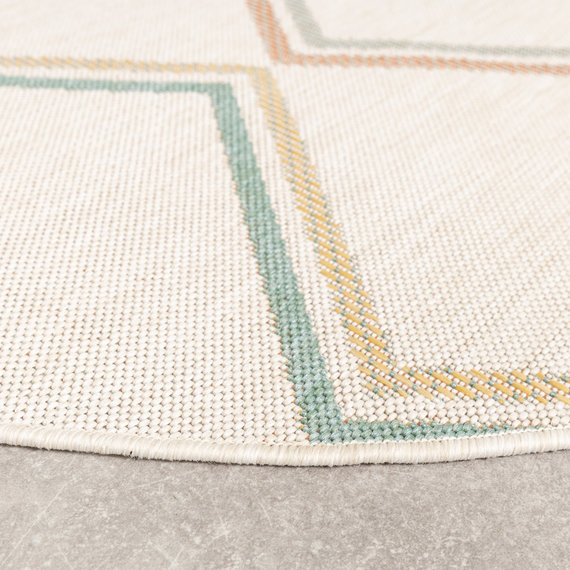 FRAAI | Home & Living In- & Outdoor Teppich Rund - Playa Pattern Creme