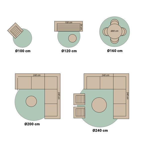 FRAAI | Home & Living In- & Outdoor Teppich Rund - Playa Pattern Creme