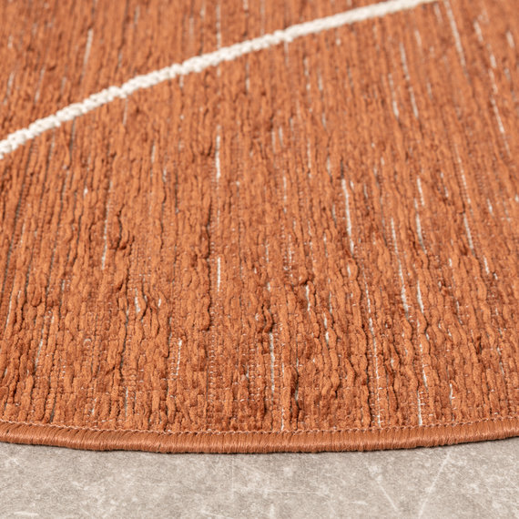 FRAAI | Home & Living In- & Outdoor Teppich Rund - Porto Lines Terracotta