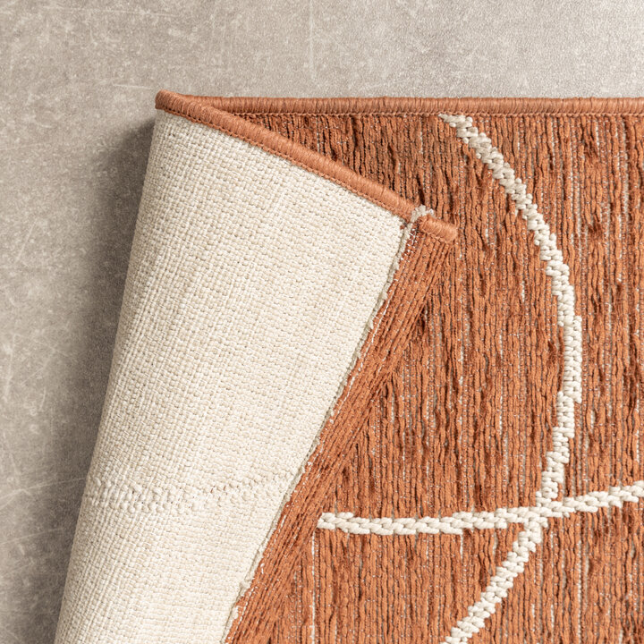 In- & Outdoor Teppich - Porto Lines Terracotta