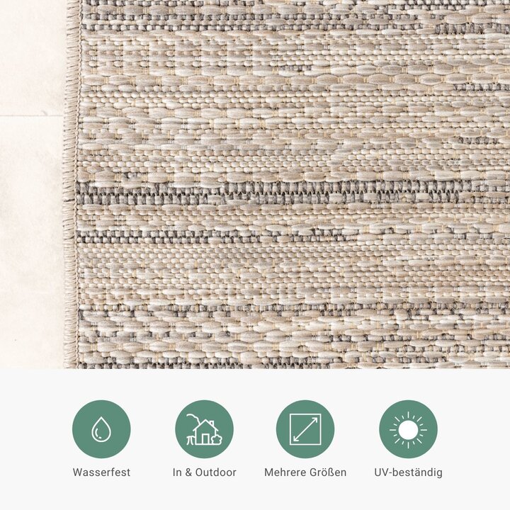 In- & Outdoor Teppich - Zanzi Melange Sand Beige