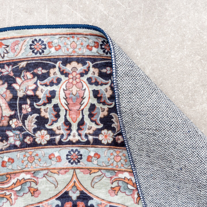 Teppich Vintage Rund - Imagine Medaillon Blau