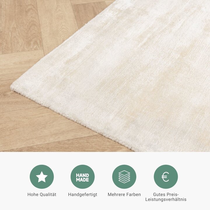 Viskose Teppich Rund - Pearl Creme