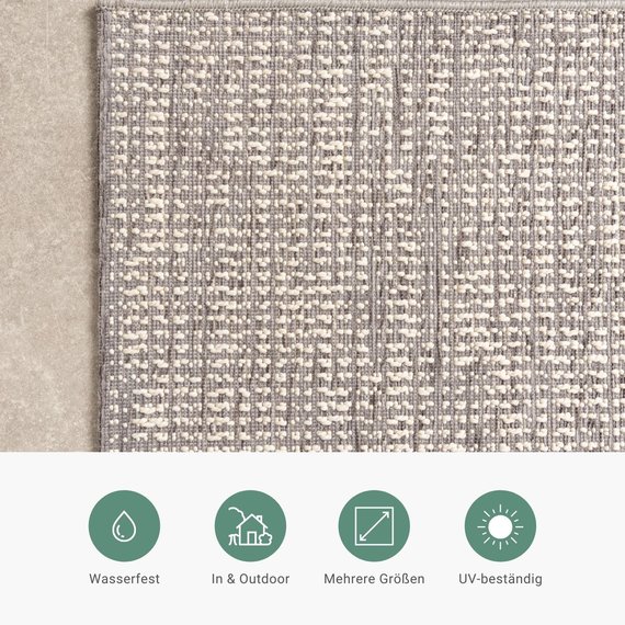 FRAAI | Home & Living In- & Outdoor Teppich - Porto Curves Hellgrau