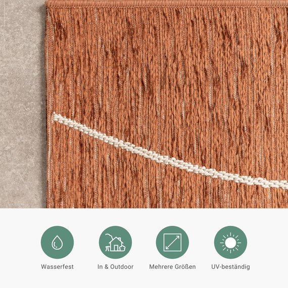 FRAAI | Home & Living In- & Outdoor Teppich - Porto Lines Terracotta