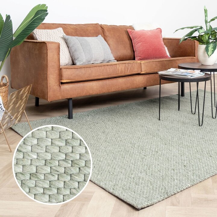 Wollteppich - Melange Mint