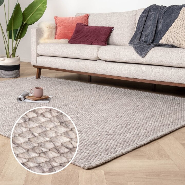 Wollteppich - Brilliant Hellgrau