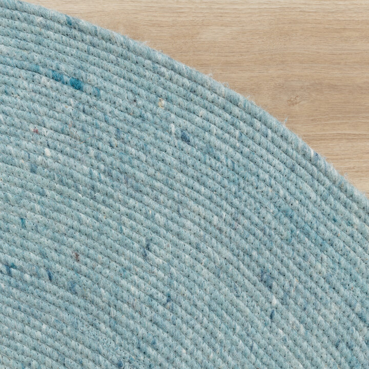 Wollteppich Rund - Wise Blau 364