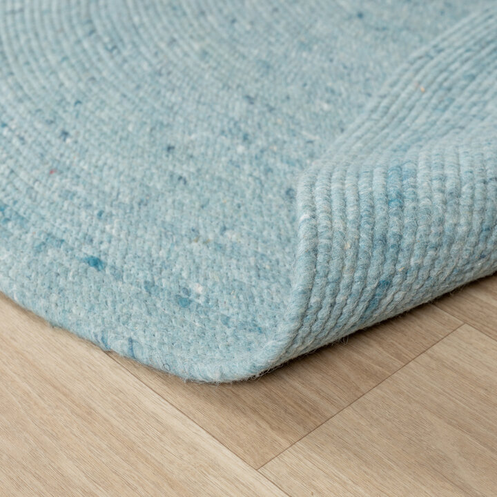 Wollteppich Rund - Wise Blau 364
