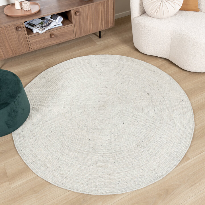 Wollteppich Rund - Wise Grau Meliert 367