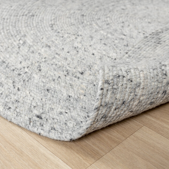 Wollteppich Rund - Wise Grau Weiß 609